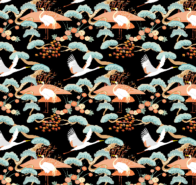 Roller blind for large window Flying heron