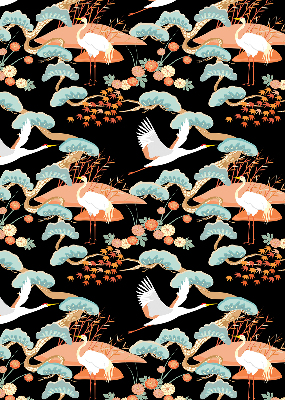 Roller blind for large window Flying heron