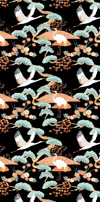 Flying heron roller blind for large windows