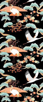 Flying heron roller blind for large windows
