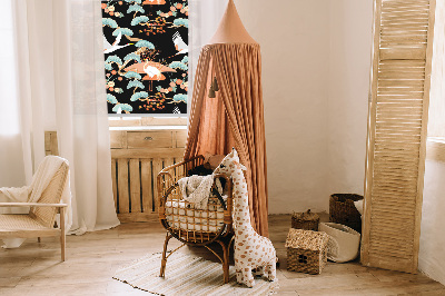 Roller blind for large window Flying heron