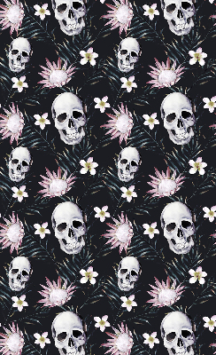 Fabric roller blind Skulls among flowers
