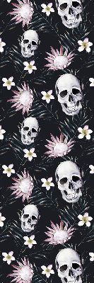 Fabric roller blind Skulls among flowers