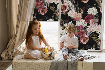 Modern roller blind A bouquet of roses