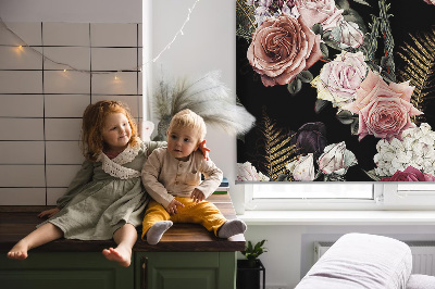 Modern roller blind A bouquet of roses