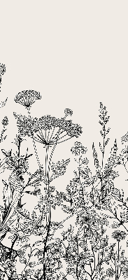 Fabric roller blind Gray flowers