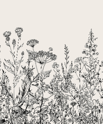 Fabric roller blind gray flowers pattern