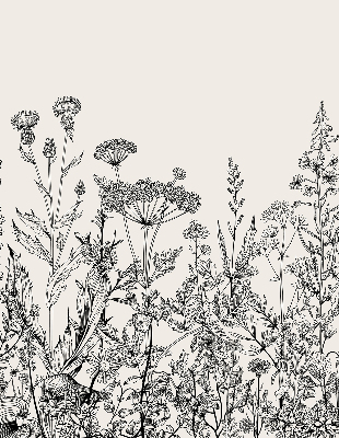 Fabric roller blind Gray flowers