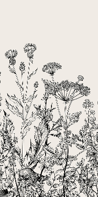 Fabric roller blind Gray flowers