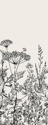Fabric roller blind Gray flowers
