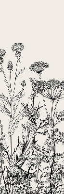 Fabric roller blind Gray flowers