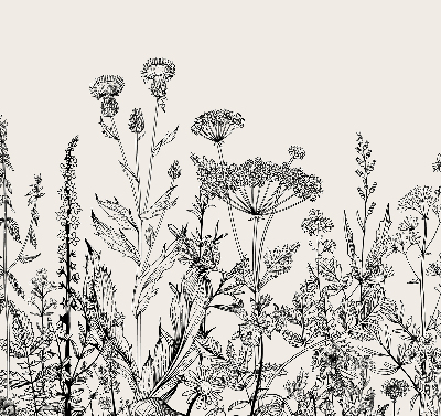Fabric roller blind Gray flowers