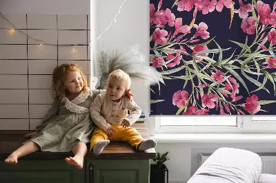 Modern roller blind with an exotic flower print