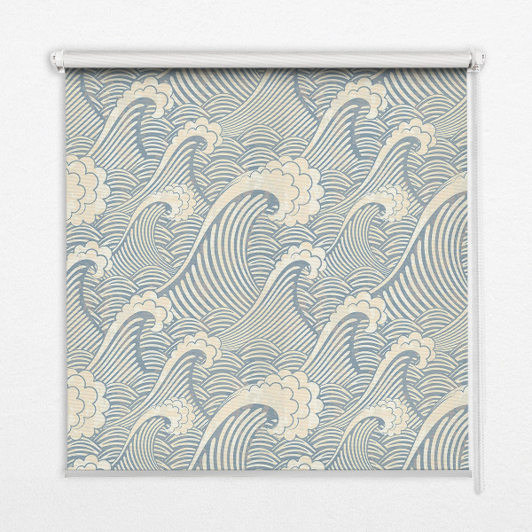 Roller blind for large window Water waves