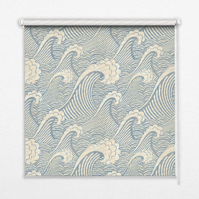 Roller blind for large window water waves print
