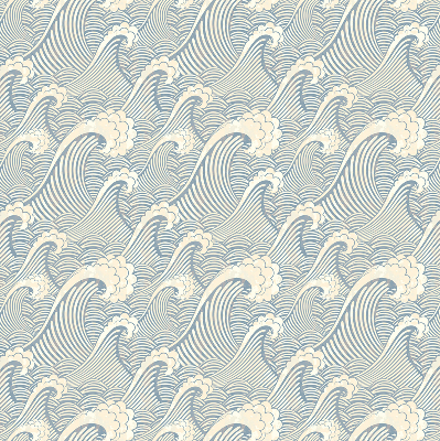 Roller blind for large window water waves print