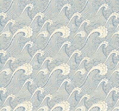Roller blind for large window Water waves