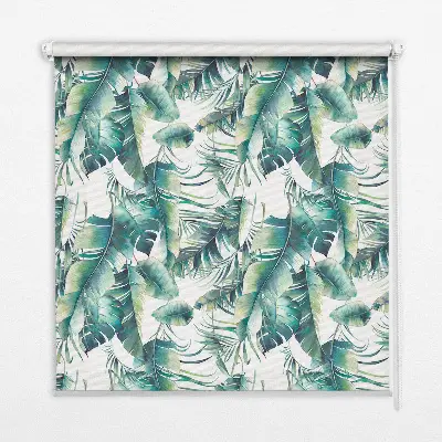 Fabric roller blind leaves pattern