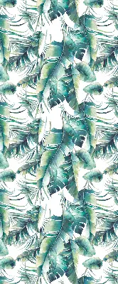 Fabric roller blind leaves pattern