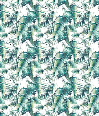 Fabric roller blind leaves pattern