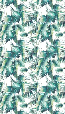 Fabric roller blind leaves pattern