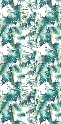 Fabric roller blind leaves pattern