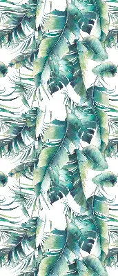 Fabric roller blind leaves pattern