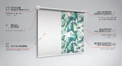 Fabric roller blind leaves pattern