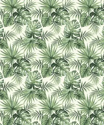 Modern roller blind with varying leaves pattern