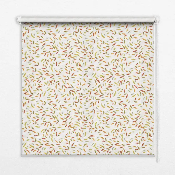 Fabric roller blind falling leaves pattern