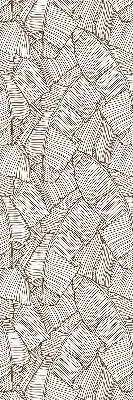 Modern roller blind with a palm leaf pattern