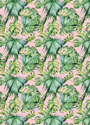 Roller blind for large window tropical leaf print