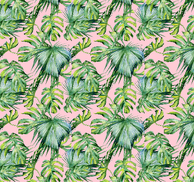 Roller blind for large window tropical leaf print