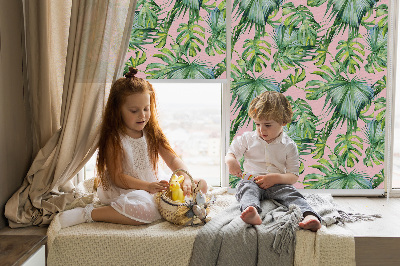 Roller blind for large window Tropical leaf varieties