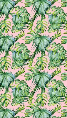 Roller blind for large window tropical leaf print