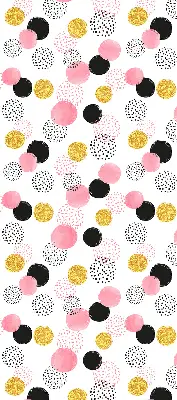 Fabric roller blind with various circles pattern