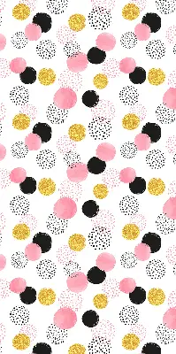 Fabric roller blind with various circles pattern