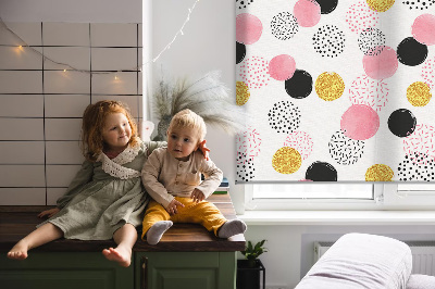 Fabric roller blind Various circles
