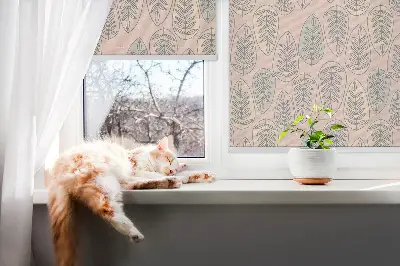 Roller blind colorful leaves pattern