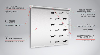 Roller blind for large window Drawn dogs