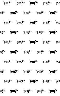 Roller blind for large windows with drawn dogs pattern