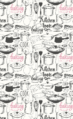 Fabric roller blind culinary utensils print pattern