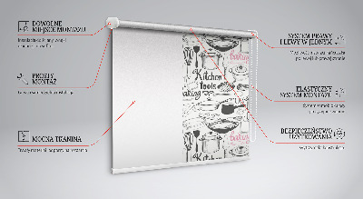 Fabric roller blind Culinary utensils