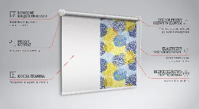 Modern roller blind with a painted plants print
