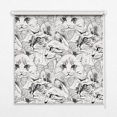 Roller blind for large window Drawn cats