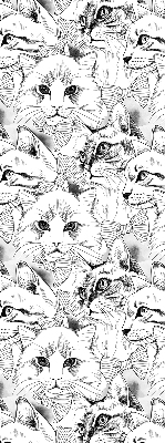 Roller blind for large window Drawn cats