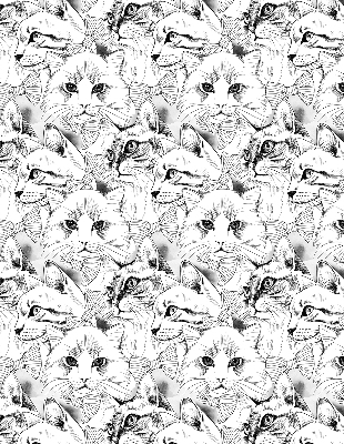 Roller blind for large window Drawn cats