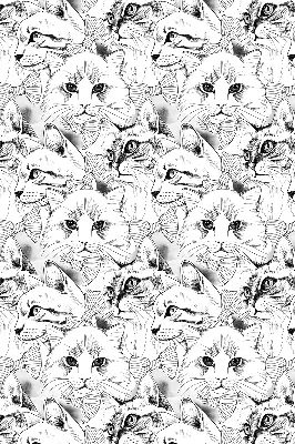 Roller blind for large window drawn cats pattern