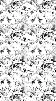 Roller blind for large window drawn cats pattern