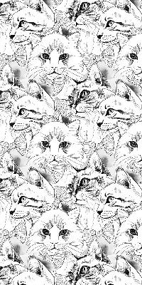 Roller blind for large window drawn cats pattern